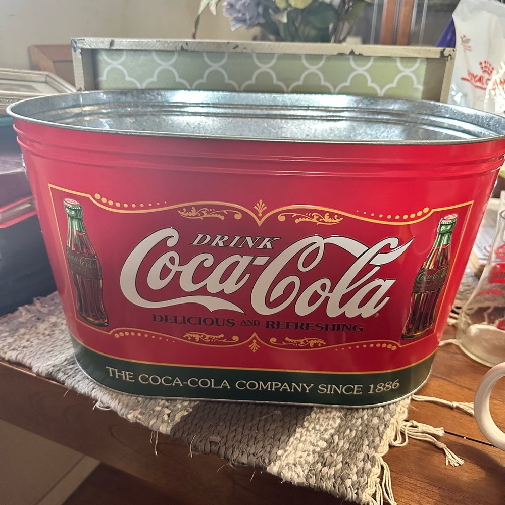 Coca-Cola Red Metal Ice Bucket